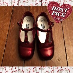 Vintage Red Metallic Little Girls’ Dress Shoes
